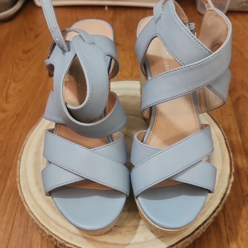 BCBGeneration Light Blue Strappy Sandals